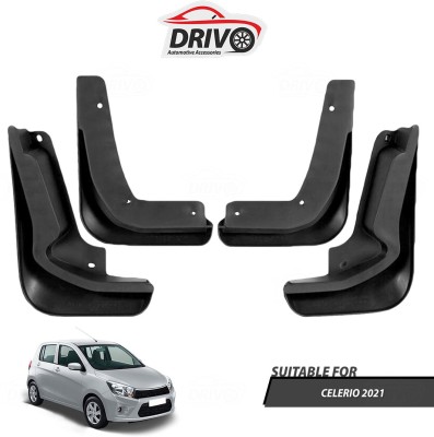 Drivo Front Mud Guard, Rear Mud Guard For Maruti Celerio 2021(Black)