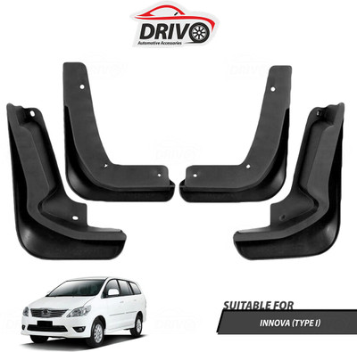 Drivo Front Mud Guard, Rear Mud Guard For Toyota Innova NA(Black)