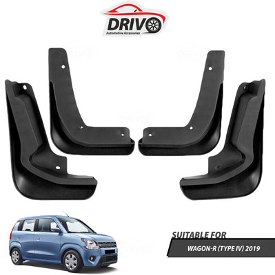 Drivo Front Mud Guard, Rear Mud Guard For Maruti WagonR 2019(Black)