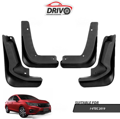 Drivo Front Mud Guard, Rear Mud Guard For Honda Universal For Car 2019(Black)