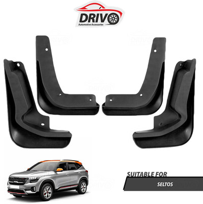 Drivo Front Mud Guard, Rear Mud Guard For Kia Seltos NA(Black)