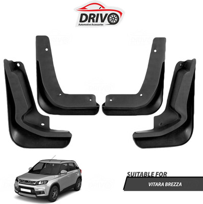 Drivo Front Mud Guard, Rear Mud Guard For Maruti Brezza NA(Black)