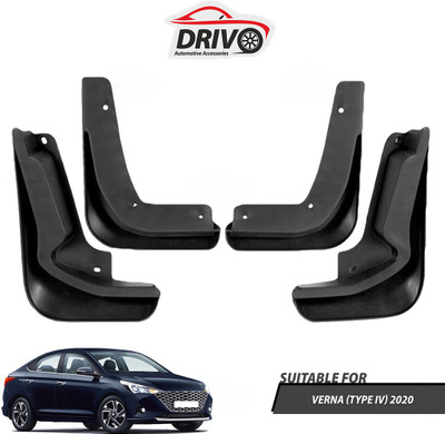 Drivo Front Mud Guard, Rear Mud Guard For HYUNDAI Verna 2020(Black)