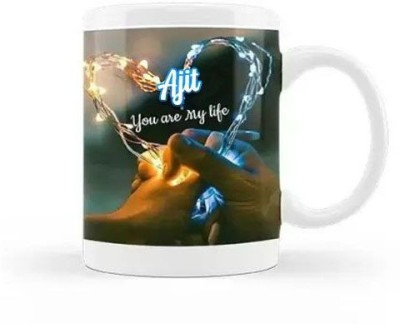 Exocticaa Ajit You are my Life Romantic Quotes 101 Ceramic Coffee Mug(325 ml)