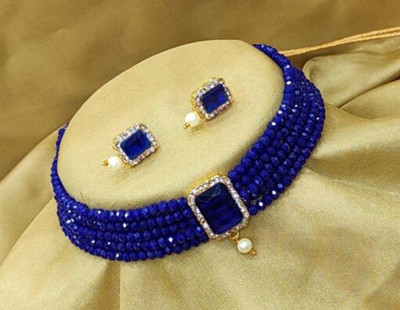 SKP Alloy Gold-plated Blue Jewellery Set(Pack of 1)