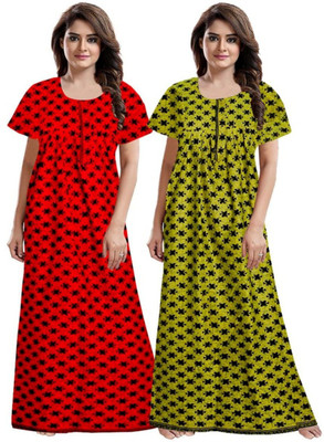 The collection Women Maternity/Nursing Nighty(Red, Green)