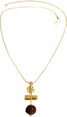 Shintai Ganesha Damru rudraksha pendant with gold chain Gold-plated Alloy Pendant