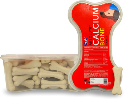 Drools Absolute Calcium Bone(40 Pieces) Dog Treats/ Pet Health Supplements(600 g)