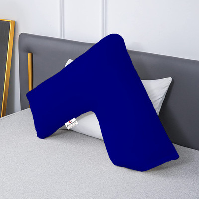 EVERDECOR Ultra Soft V Shaped Pillow for Neck Pain Relife Pillow Microfibre Solid Sleeping Pillow Pack of 1(Navy Blue)