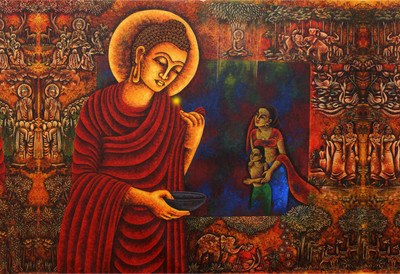 Poster Digital Painting Lord Buddha Xxviii Mude Im sl310 (Wall Poster, 13x19 Inches, Multicolor) Fine Art Print(19 inch X 13 inch, Rolled)
