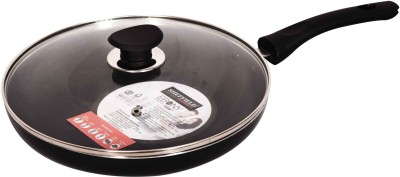 Sheffield Classic Non Stick Ebony Fry Pan with Glass Lid with 5 Layer Coating Fry Pan 26 cm diameter with Lid 1 L capacity(Aluminium, Non-stick)