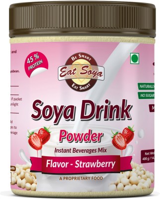 Eat Soya Soya Milk Powder Strawberry Sugar Free -400g Plant-Based Protein(400 g, Strawberry)