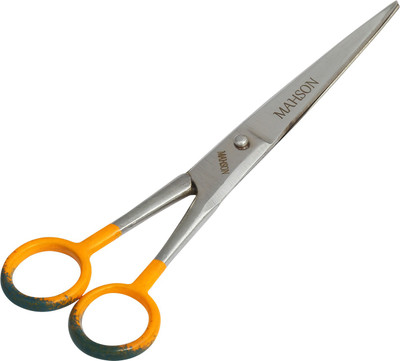 MAHSON 7 Inches Resharpening Professional Salon Barber Hair Cutting Scissors for Hair cutting Men Women, Scissors for Beard and Mustache Styling Trimming High Quality Scissors(Set of 1, Silver)