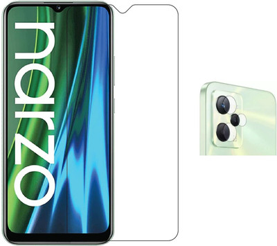 ISAAK Tempered Glass Guard for Realme Narzo 50a Prime Tempered Glass & Back Camera Lens Protector (Combo Pack)(Pack of 2)