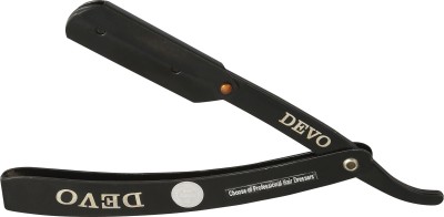 Devo Professional Salon Straight Edge Barber Shaving Razor Without Blade Black