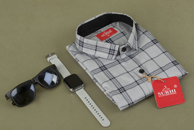 Surhi Men Checkered Casual Multicolor Shirt
