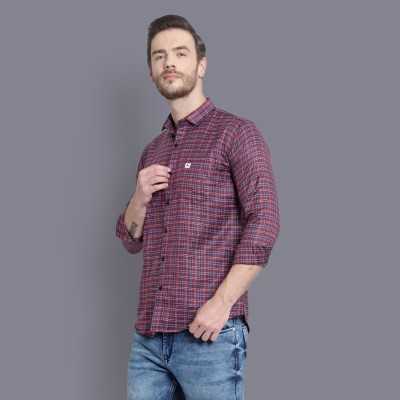 Berlin Fashion Men Checkered Casual Red, Blue Shirt