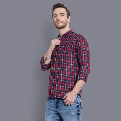 Berlin Fashion Men Checkered Casual Red, Blue Shirt