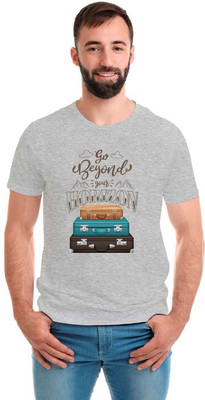 SmarTee Street Printed Men Round Neck Grey T-Shirt