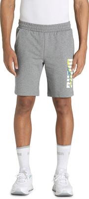 PUMA Graphic Print Men Grey Regular Shorts