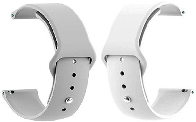 BLACK LOVIES 20MM SOFT SILICON BELT Smart Watch Strap(White, Grey)