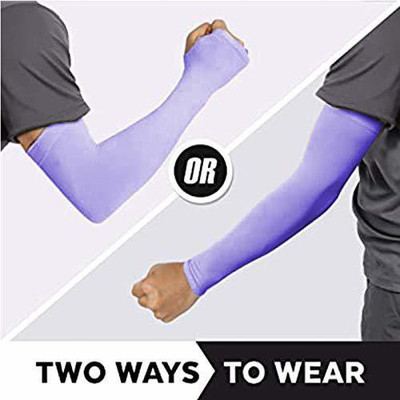 Hakima Enterprises Nylon, Cotton Arm Sleeve For Men & Women(Free, Purple)