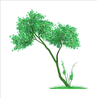K2A Studio 65 cm abstract green leaves tree wall sticker Self Adhesive Sticker(Pack of 1)