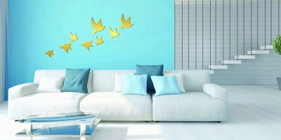 Sunrise Décor 10 cm Beautiful Birds Acrylic 3D Wall Sticker Self Adhesive for Home Decor,(70X35)CM Self Adhesive Sticker(Pack of 1)