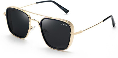 Grey Jack Rectangular Sunglasses(For Men & Women, Black)