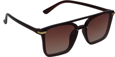 Scaglia Retro Square Sunglasses(For Men & Women, Brown)