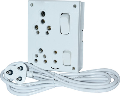 SPelectronic Heavy Duty 16 A ,1Five pin1two pin socket 2 switchs 1indicator,2M Cord length) 3  Socket Extension Boards(White, 2 m)