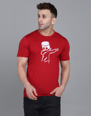 IESHNE LIFESTYLE Printed Men Round Neck Maroon T-Shirt