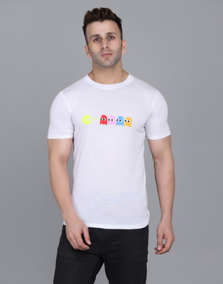IESHNE LIFESTYLE Printed Men Round Neck White T-Shirt