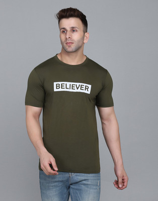 IESHNE LIFESTYLE Printed Men Round Neck Dark Green T-Shirt