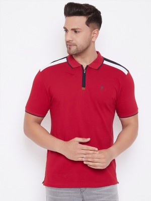 Harbor N Bay Solid Men Polo Neck Red T-Shirt