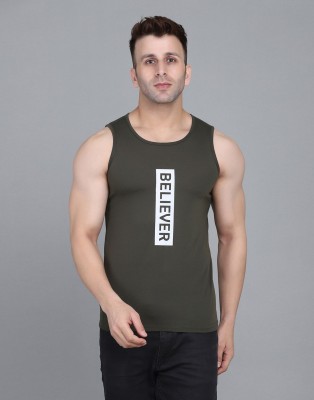 IESHNE LIFESTYLE Printed Men Round Neck Dark Green T-Shirt