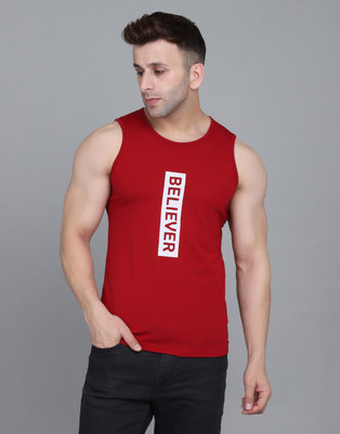 IESHNE LIFESTYLE Printed Men Round Neck Maroon T-Shirt