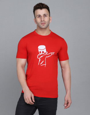 IESHNE LIFESTYLE Printed Men Round Neck Red T-Shirt