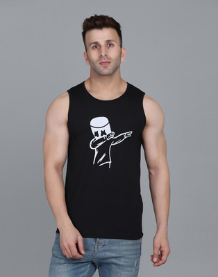 IESHNE LIFESTYLE Printed Men Round Neck Black T-Shirt