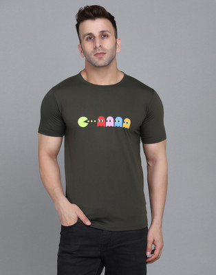 IESHNE LIFESTYLE Printed Men Round Neck Dark Green T-Shirt