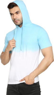 Christone Tie & Dye Men Hooded Neck Blue T-Shirt