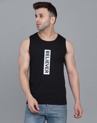 IESHNE LIFESTYLE Printed Men Round Neck Black T-Shirt