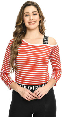 Dee Nonu Casual Striped Women Red Top