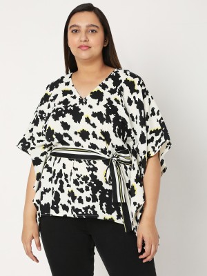 Vero Moda Curve Casual Printed Women Black Top