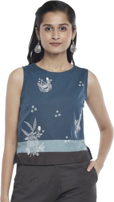 Akkriti by Pantaloons Casual Embroidered Women Blue Top