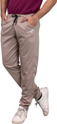 fithub Solid Men Beige Track Pants