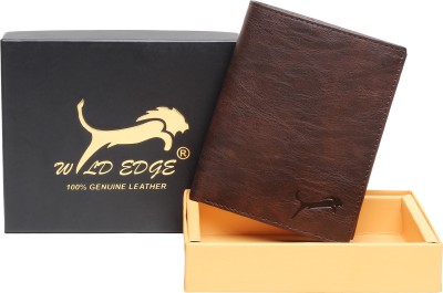 WILD EDGE Men & Women Casual Brown Genuine Leather Wallet(8 Card Slots)