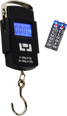Qozent 50 Kg Hook Type Digital Led Screen Portable Luggage MC260 Weighing Scale(Black)