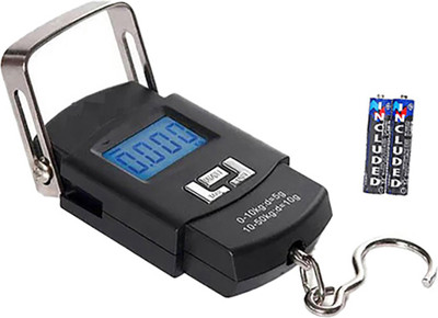 Qozent 50Kg Hanging Scale Digital Hand Scaller Luggage Scales Up To 50 Kg MC143 Weighing Scale(Black)