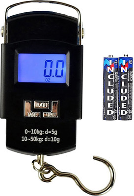 Qozent 50Kg Hook Type Digital Led Screen Portable Luggage MC65 Weighing Scale(Black)